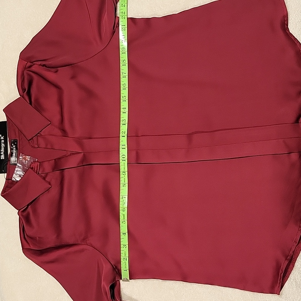 Allegra K Elegant Burgundy Women's Blouse, NWT - Picture 5 of 12